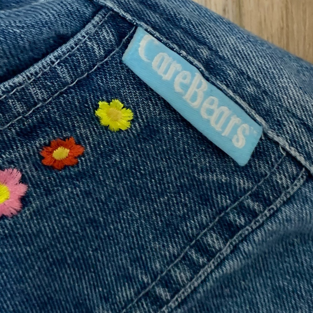 Vintage Care Bears Rainbow 100% Cotton Denim Jean Shorts Baby 12M - Picture 2 of 5